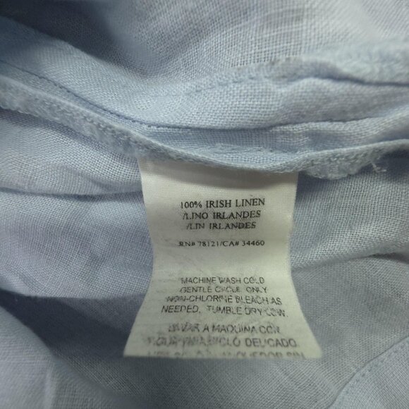 Eileen Fisher Shirt Womens Large Light Blue Irish Linen Button Front Boxy Office - Picture 5 of 9